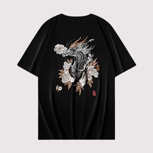 Embroidery Japanese T-Shirt | Eiyo Kimono