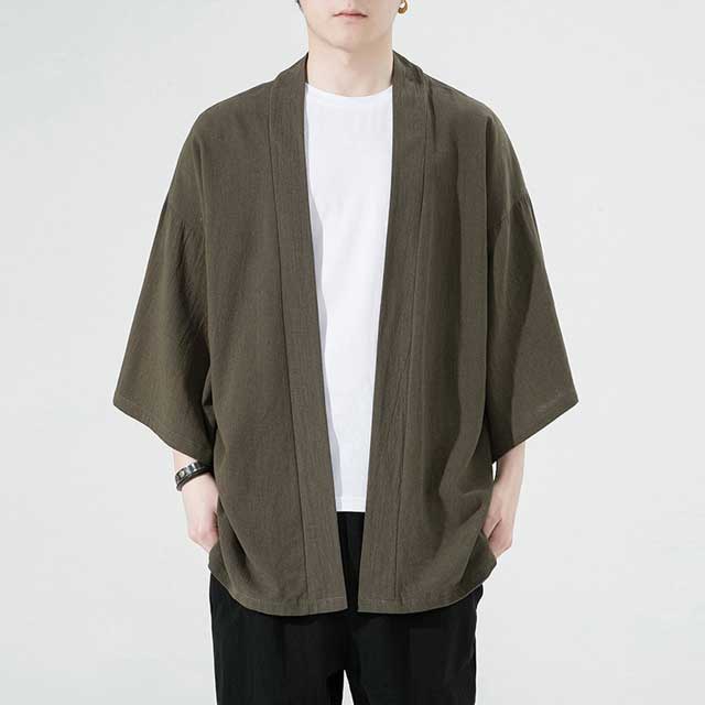 Linen Cardigan Jacket With Two Pockets Linen Kimono Jacket 
