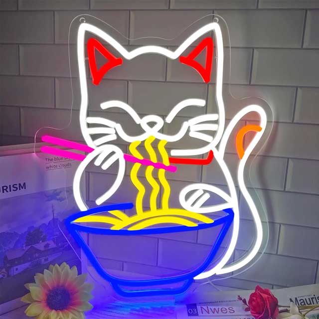 Lucky Cat Neon Sign | Eiyo Kimono