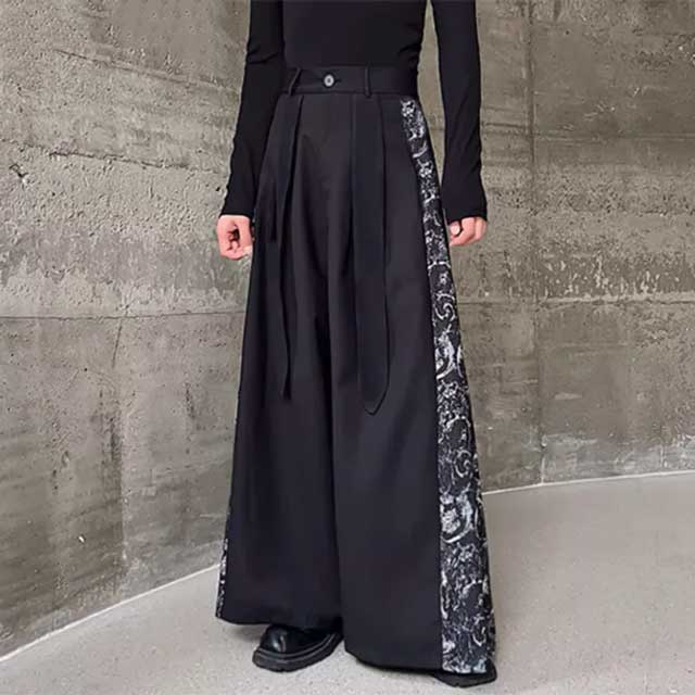 Wide Leg Cotton Hakama Pants in Black | eigensinnig wien
