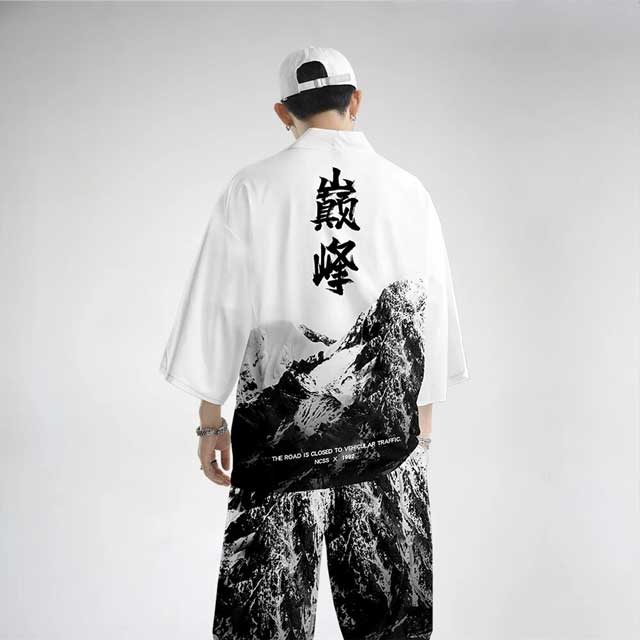  AGYE Men Japanese Kimono Casual Kimono Cardigan