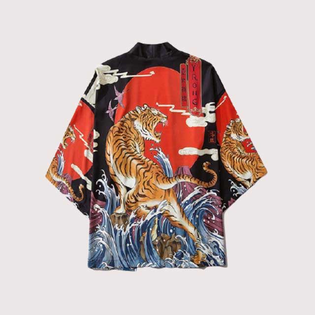 Black & Red Kimono Cardigan | Eiyo Kimono