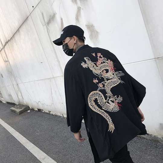 Anime Dragon Kimono Cardigan
