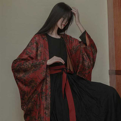 Floral Print Cardigan Patchwork Jacket | Eiyo Kimono
