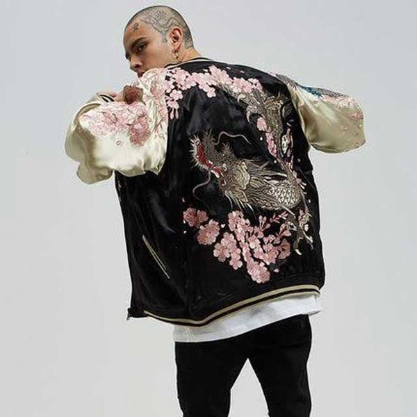 Outlet XL Floral Embroidery Bomber Jacket NEW