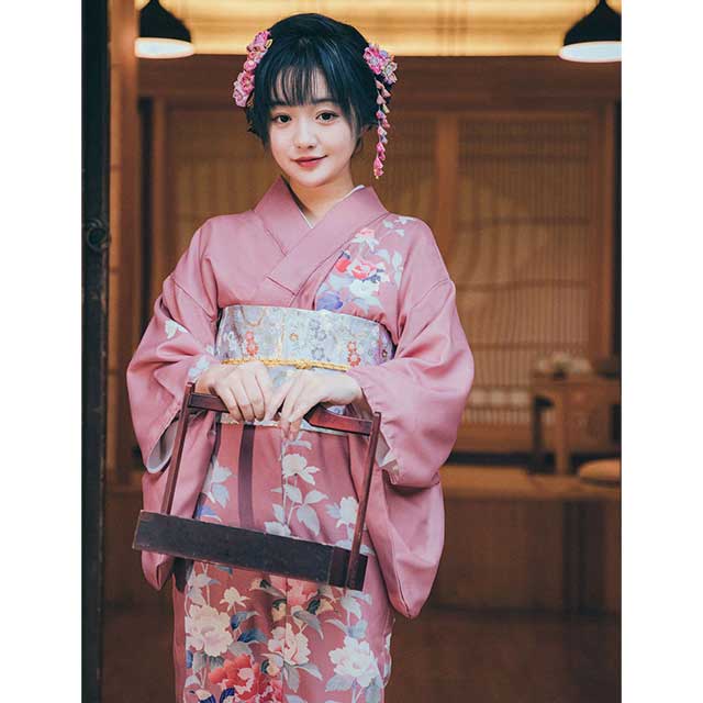 Floral Kimono Japanese Yukata Dress - Kuru Store