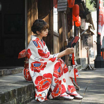 Japanese Red and White Kimono | Eiyo Kimono