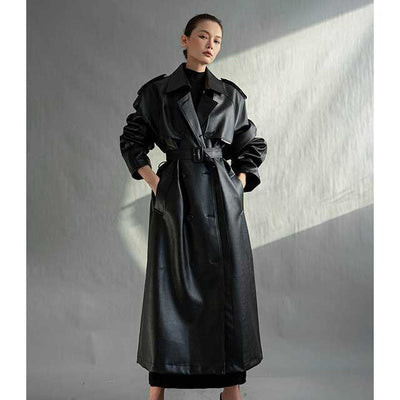 Faux Leather Japanese Trench Coat | Eiyo Kimono