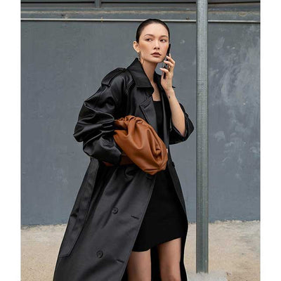 Faux Leather Japanese Trench Coat | Eiyo Kimono