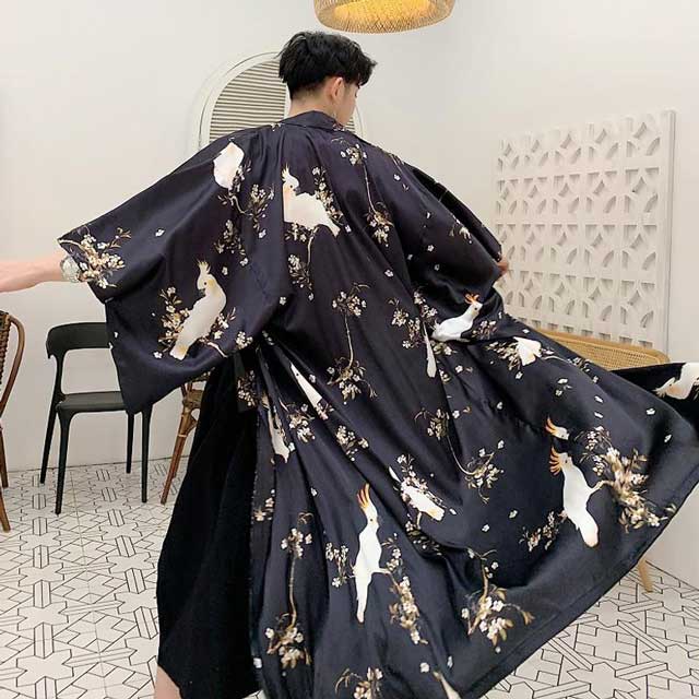 Haseil Men's Kimono Cardigan Japanese Jackets Casual Cotton 3/4 Sleeve  Shirt Open Front Coat Lightweight Linen Yukata, Navy Blue, Large :  Amazon.in: Clothing & Accessories