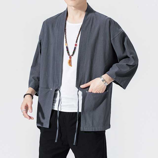 Japanese Men Kimono Jacket Loose Coat Cardigan Outerwear Tops Haori Yukata  Casual Linen Cotton | Wish