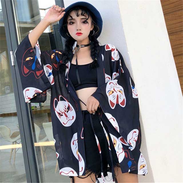 Kitsune Mask Haori Jacket | Eiyo Kimono