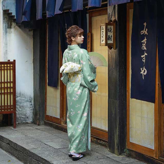 Traditional Light Green Kimono | Eiyo Kimono
