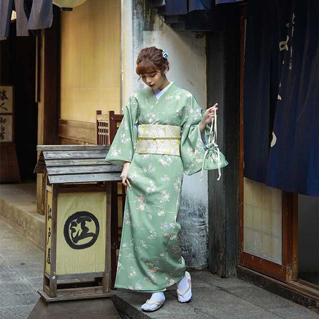 Traditional Light Green Kimono | Eiyo Kimono