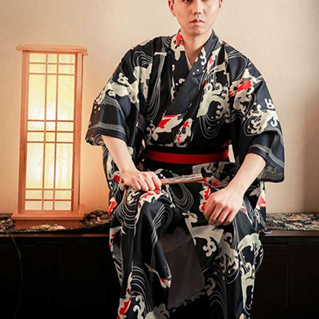 Men Japanese Traditional Yukata Samurai Kimono Jinbei Bathing Robe Loose  Style Cotton Luxury Sauna Wear Clothing Long Gown | Wish