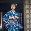 Navy and White Floral Kimono | Eiyo Kimono