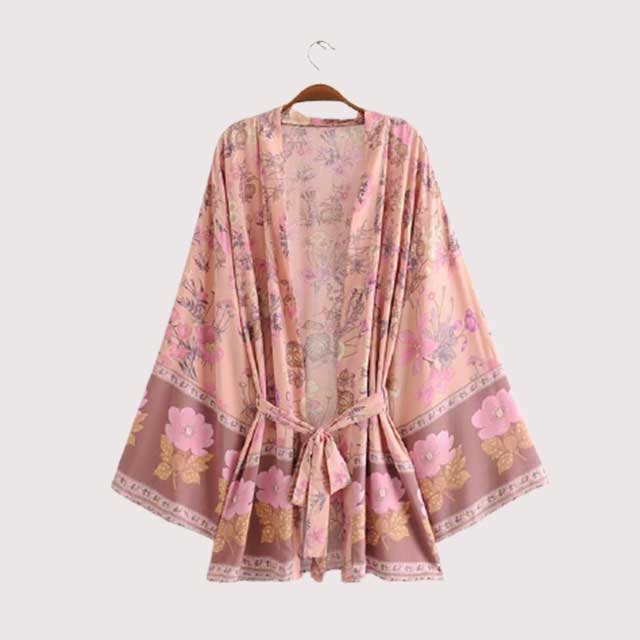 Pink kimono outlet robe