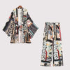 Two Piece Set Printed Kimono