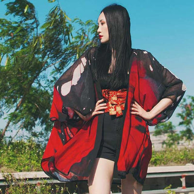Red Kimono Cardigan | Eiyo Kimono