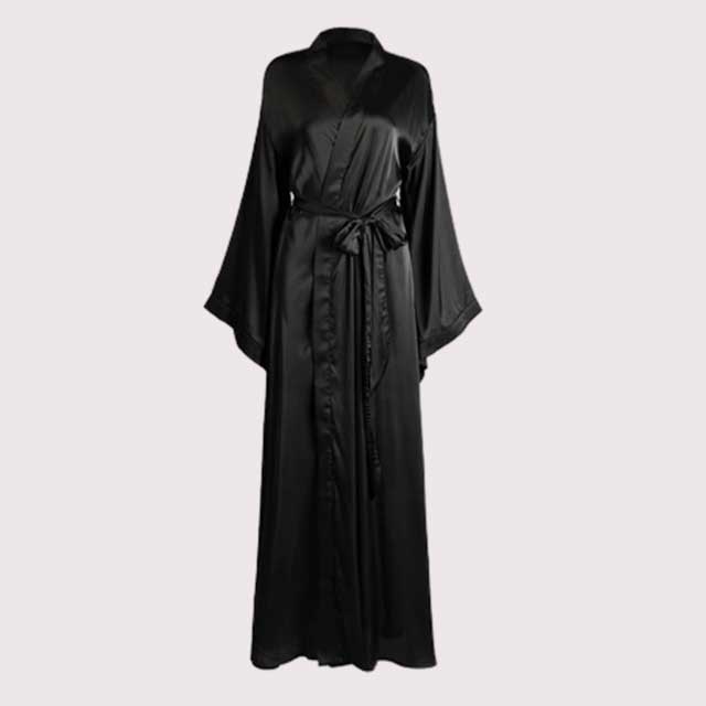 Long Satin Kimono Dressing Gown | Eiyo Kimono